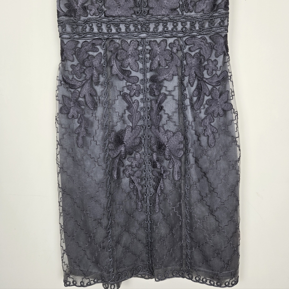 SUE WONG Sleeveless Embroidered Tulle Dress - Picture 5 of 9